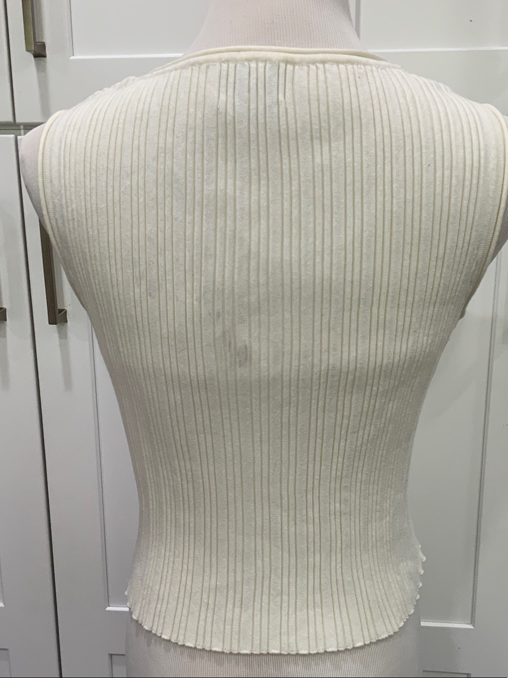ASOS Cream Ribbed Tank Top - Picture 2 of 3